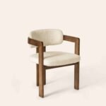 Chaise Bouclette Cadre Noyer