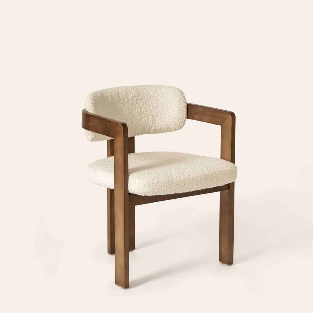 c-002_1 Chaise Bouclette Cadre Noyer – Image 1