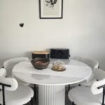 Table Ronde Colonne Blanche