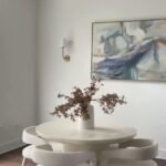 Table Ronde Colonne Crème