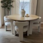 Table Ronde Colonne Miel