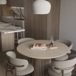 Table Ronde Colonne Noyer